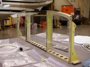 First plexiglass panel test fitting